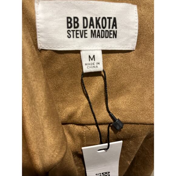 BB Dakota by Steve Madden Open Front Jacket Size M Faux Suede Brown Tan Soft NWT - Picture 8 of 10
